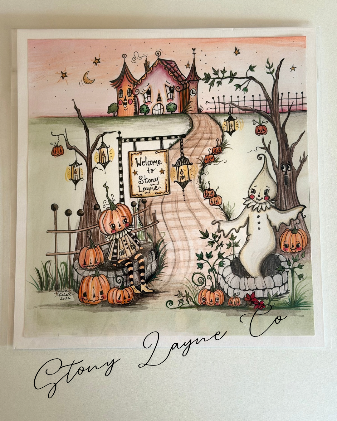 Welcome to Stony Layne Original Painting 9x9.5
